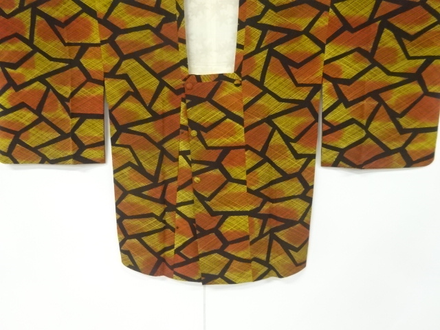 JAPANESE KIMONO / VINTAGE MICHIYUKI COAT / SILK / ABSTRACT